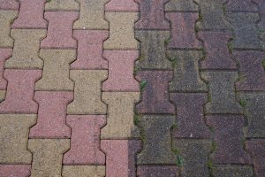 Before and after pressure cleaning driveway logan